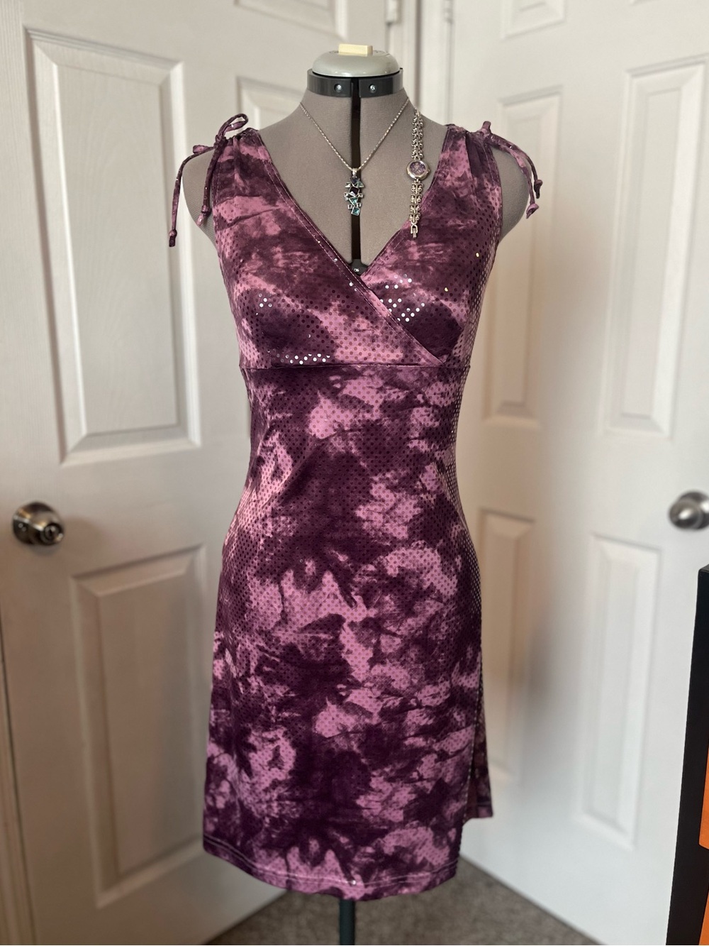 1990s Byer Too! Sequin Faille Dress, Purple, Size M